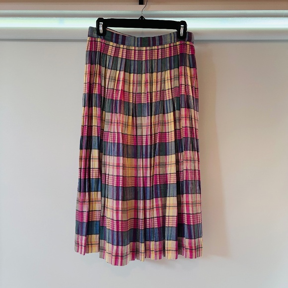J.Crew Pleated Midi Skirt in Shimmering Plaid - Picture 6 of 7